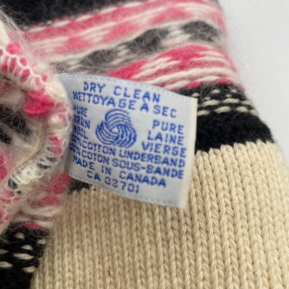 Vintage Wool Handknit Ski Nordic Fair Isle Hat Beanie Torque Snow Winter - Picture 6 of 7
